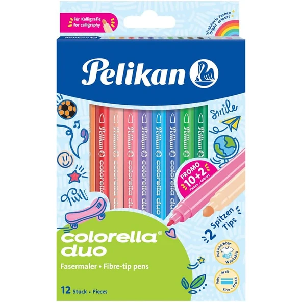 Pelikan Keçeli Kalem Colorella 2 Li Uç 12 Li Kutu ürün görseli 1