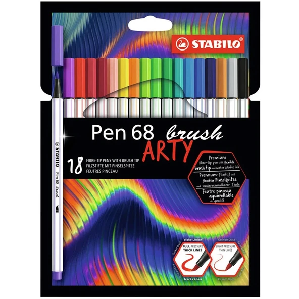Stabilo Keçe Uçlu Boya Kalemi Pen 68 Brush Arty 18 Li Renk ürün görseli 1