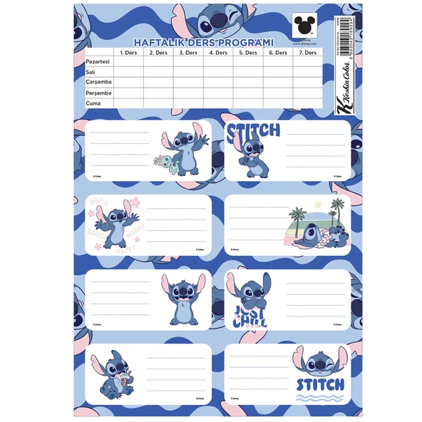 Lilo&stitch Ders Programlı 3lü Etiket - Resim 2