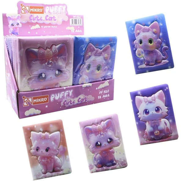 Mikro Not Defteri Puffy Cute Cat Pf-120 - Resim 2