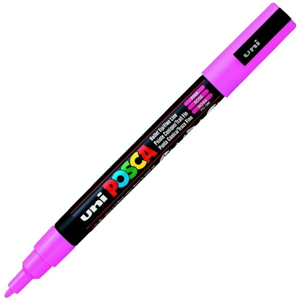 Uni-Ball Posca 0.9-1.3 Su Bazlı Poster Markörü Pembe N Pc-3m Pembe (N) ürün görseli 1