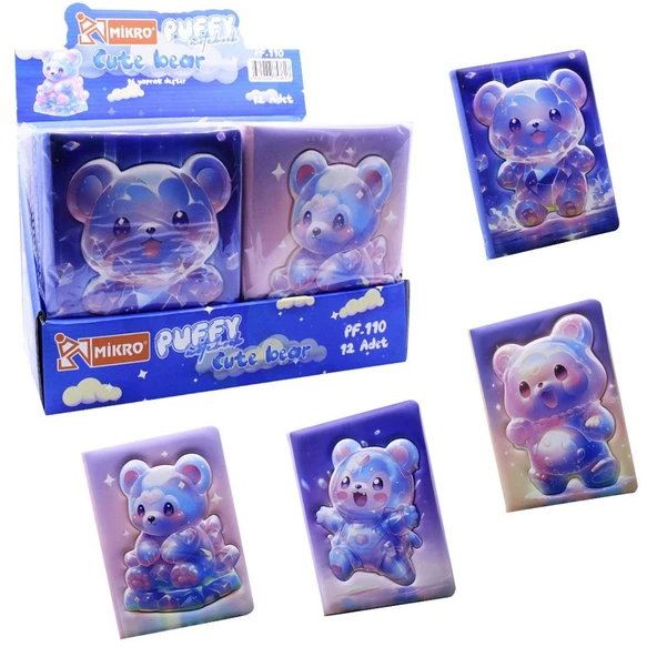 Mikro Not Defteri Puffy Cute Bear Pf-110 - Resim 2