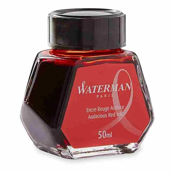 Waterman Dolma Kalem Mürekkebi Cam Şişede 50 ML Kırmızı S0110730 ürün görseli 1