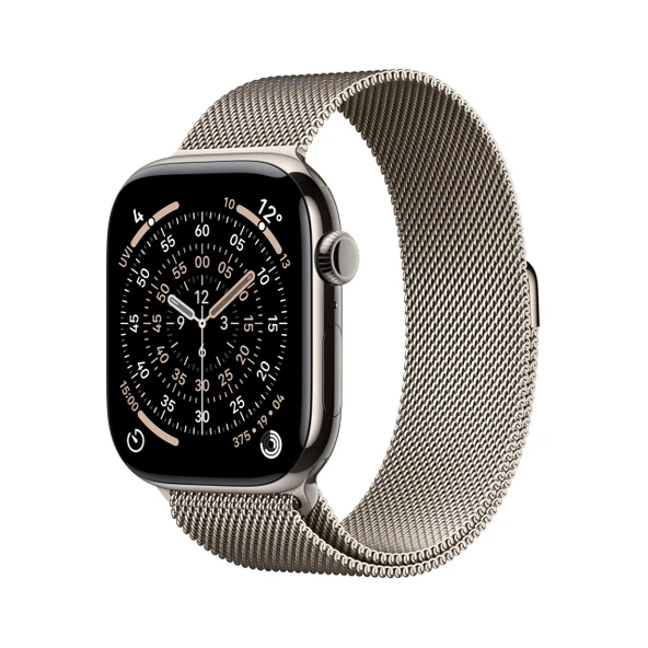 Apple Watch Series 11 GPS + Cellular 46mm Natürel Titanyum Kasa Natürel Milano Loop M/L ürün görseli 1