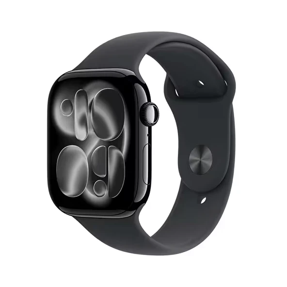 Apple Watch Series 11 GPS + Cellular 42mm Simsiyah Alüminyum Kasa ve Siyah Spor Kordon S/M ürün görseli 1