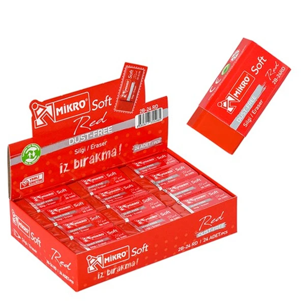 Mikro Silgi Soft Kırmızı 2B-24RD ürün görseli 1