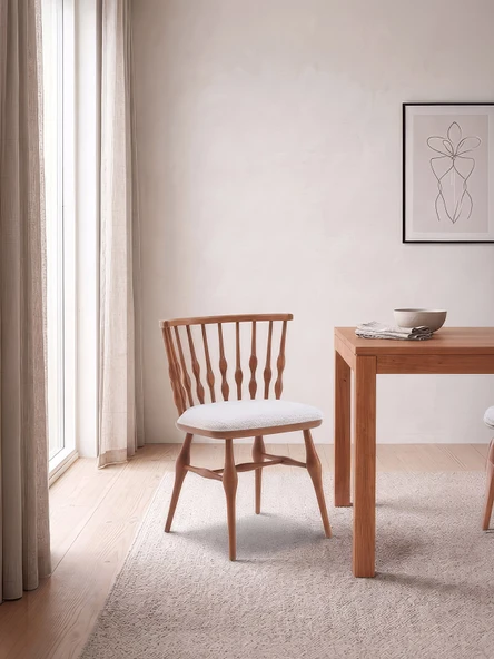Natura Retro İskandinav Ahşap Sandalye - Resim 7