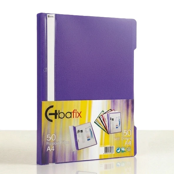 Bafix Telli Dosya Plastik XL Mor A4 (50 li) - Resim 2
