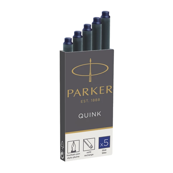 Parker Dolma Kalem Kartuşu Quink 5 Lİ Mavi 1950384 ürün görseli 1