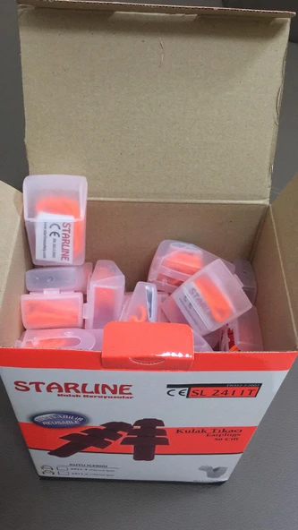 Starline 2411-T  Yıkanabilir Tekstil İpli Kulak Tıkacı kutulu - (5 Adet) ürün görseli 1
