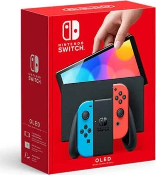 Nintendo Switch Oled Oyun Konsolu Kırmızı-Mavi - Resim 5