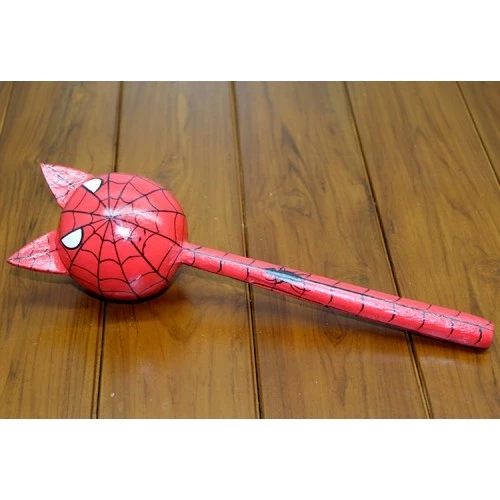 Ahşap Kedili Spiderman Marakas Tekli ürün görseli 1