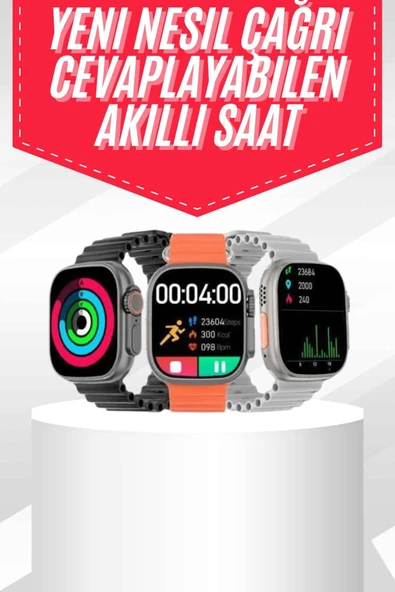 Android ve İOS Uyumlu Uyku ve Sağlık Takibi Yapabilen 3 Kordonlu Akıllı Saat ürün görseli 1