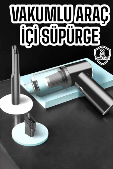 Araç İçi Süpürge Vakumlu Şarjlı Süpürge Filtreli ürün görseli 1