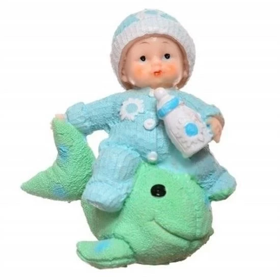 Decotown Hediyelik Sevimli Mavi Bebek Biblo Polyester Süs Eşyası ürün görseli 1