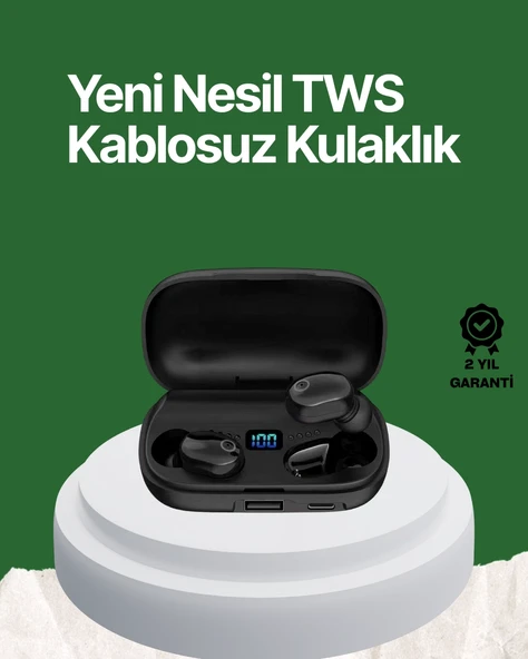 Telefon Şarj Destekli 1800 mAh A10s TWS Kablosuz Kulak İçi Kulaklık ürün görseli 1
