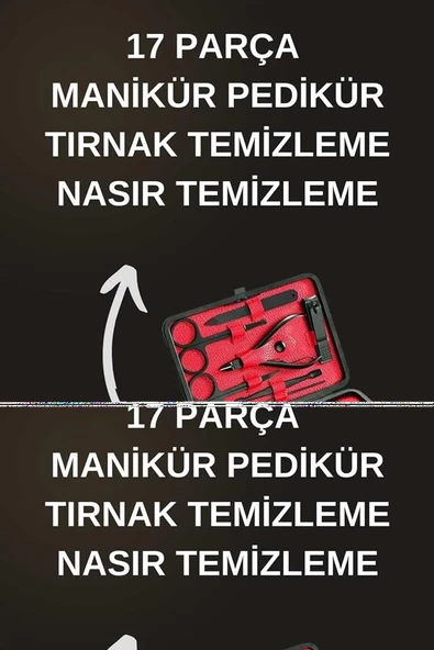 Elektrikli Manikür Pedikür Seti İkili Set 17 Parça Tırnak Bakımı Nasır Temizleme Tırnak Şekillendirme ürün görseli 1