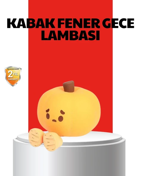 Pumpkin LED Night Light Dokunmatik Şarjlı Silikon Gece Lambası ürün görseli 1