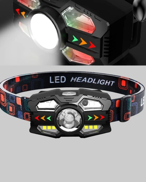 Hareket Sensörlü Şarjlı LED Far Suya Dayanıklı Çok Modlu - Resim 2