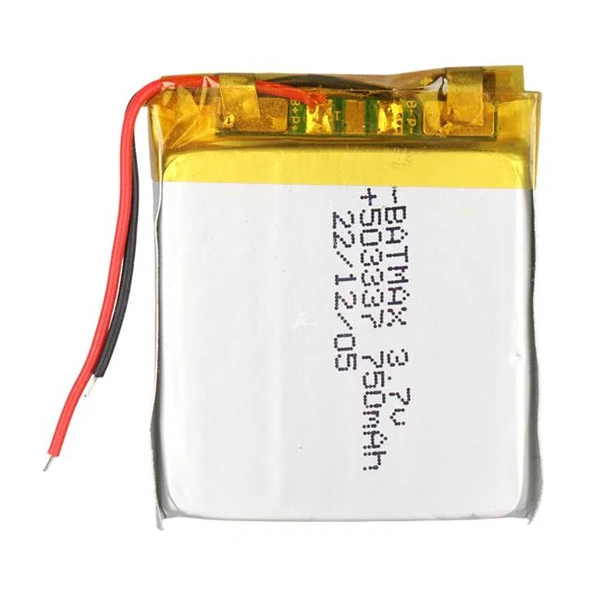 PowerMaster 503337 3.7V 750mAh Lityum Polimer (Li-po) Batarya Ciklet Pil ürün görseli 1