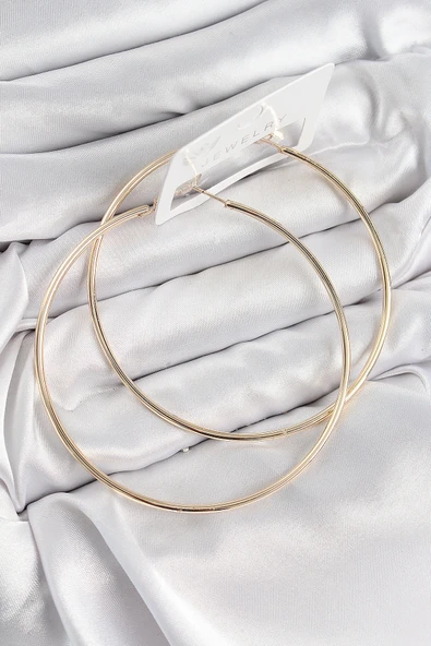 Pirinç Halka Model Gold Renk Kadın Küpe ürün görseli 1