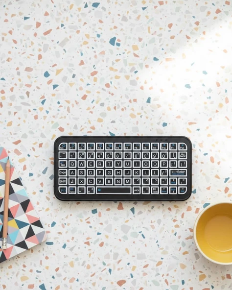 Kompakt Siyah RGB Işıklı Bluetooth Mini Klavye ürün görseli 1