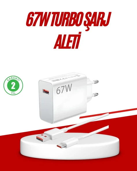 67 Watt Type C Hızlı Şarj Cihazı Huawei P30 P40 Mate 20 Pro Uyumlu ürün görseli 1