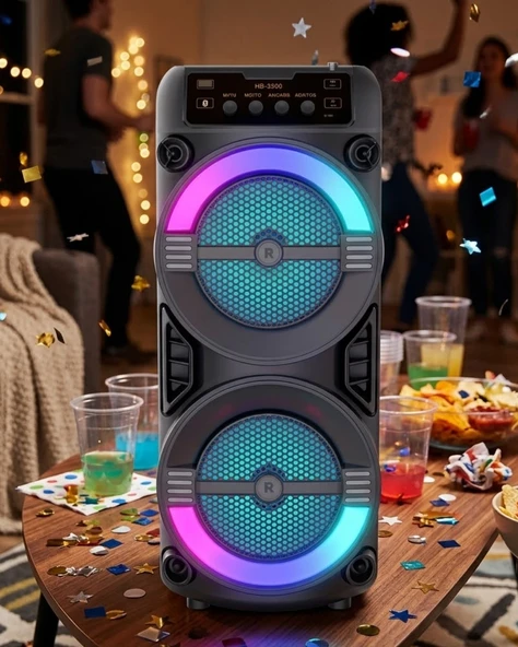 LED Işıklı Kablosuz Bluetooth Hoparlör USB TF Kart Destekli ürün görseli 1