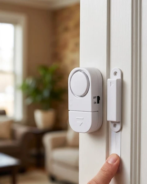 Kapı Alarmı Pencere Sensörü 90 dB Sesli Güvenlik Sistemi Kolay Montajlı ürün görseli 1