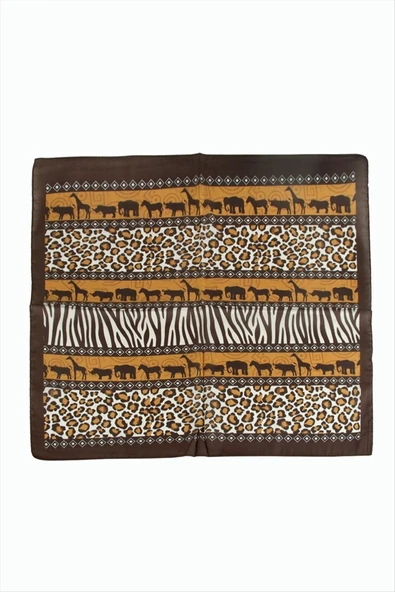 Leopar Desenli Zr Şifon Fular 50*50 cm ürün görseli 1