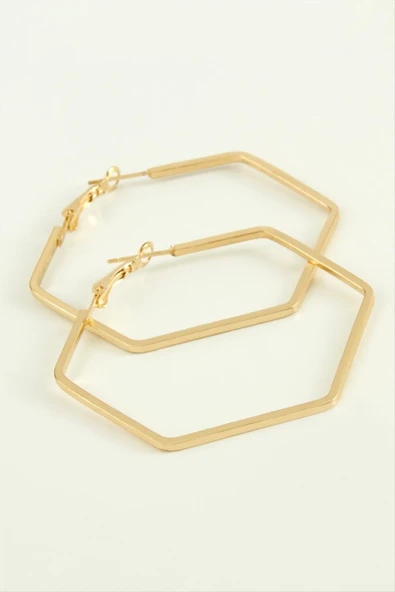 Beşgen Halka Küpe 4 cm ürün görseli 1