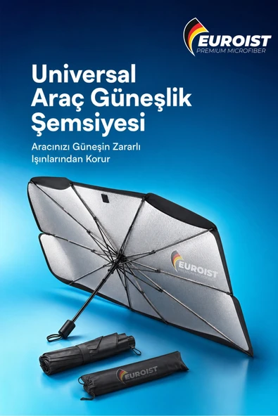 Katlanabilir Araba Ön Cam Güneşlik Şemsiye 140x79 cm UV Koruyucu Oto Gölgelik 1 Adet ürün görseli 1