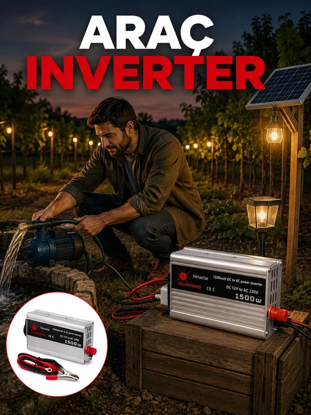 Akü Gücünü Ev Elektriğine Dönüştüren Güçlü İnvertör 1500W ürün görseli 1