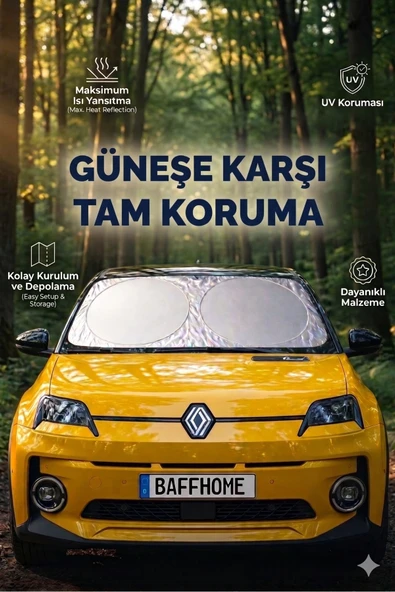 Premium Büyük Boy Katlanır Oto Ön Cam Güneşliği Isı Yansıtıcı UV Otomobil Aksesuarı ürün görseli 1