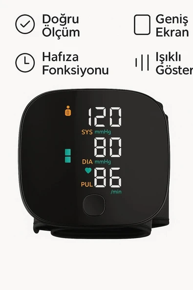 Otomatik Koldan Tansiyon Aleti Kol Manşonlu Dijital Nabız ve Tansiyon Ölçer ürün görseli 1