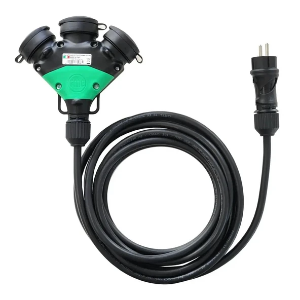 2K IP44 Waterproof 3 lü 10mt 3x25mm 220V Enerji Uzatma Kablosu ürün görseli 1