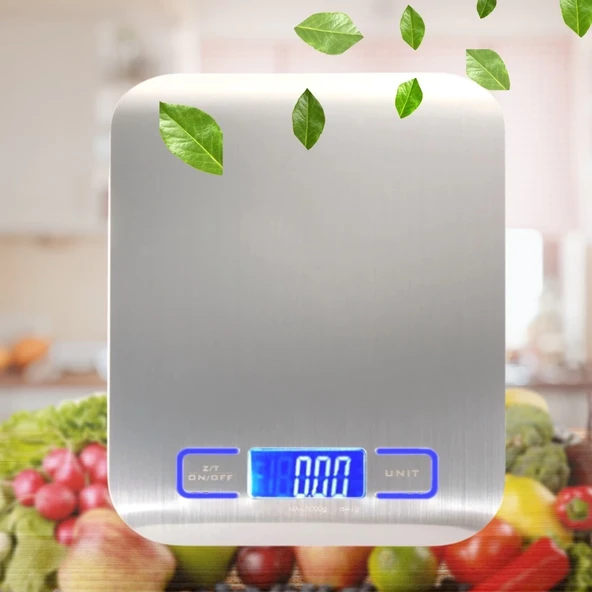 Pratik Tf 1002 Hassas Ölçümlü  Maksimum 5 Kg Kapasiteli Led Ekran Platin Dijital Mutfak Tartısı ürün görseli 1