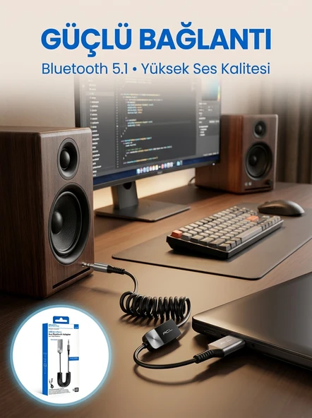 AUX Girişli Cihazlar İçin Kablosuz Bluetooth Adaptörü ürün görseli 1