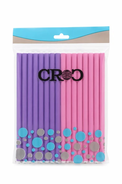 Croc 1252 Sosis Bigudi Seti 12li | Isısız Esnek Saç Şekillendirici | Doğal Dalga ve Bukle için Latex Köpük Bigudi Boy:22Cm ürün görseli 1