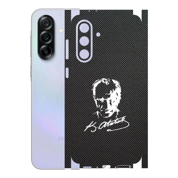 Samsung Galaxy A36 ile Uyumlu Bumper Serisi Premium Kaplama 360  Atatürk İmzalı Siyah ürün görseli 1