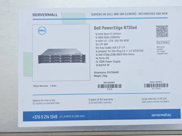 DELL PowerEdge R730xd 12LFF Server Sunucu - Resim 4
