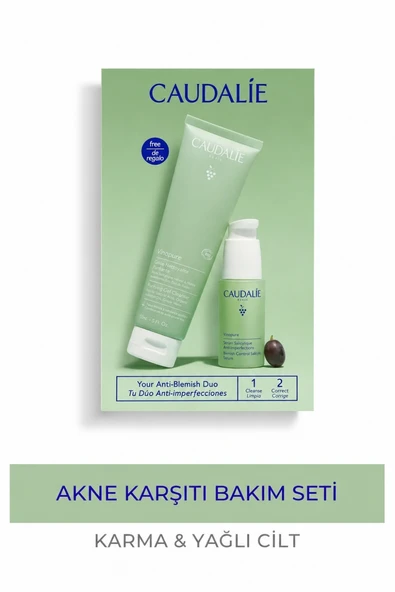 Caudalie Vinopure Akne Karşıtı Bakım Seti (Serum 30 ml + Temizleme Jeli 150 ml) ürün görseli 1