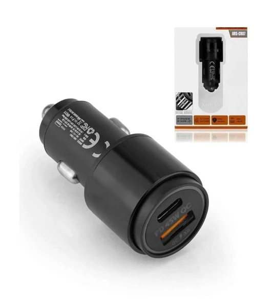 45W PD USB Oto Şarj Kafa Hızlı Şarj Çakmaklık Adaptörü, USB-C ve USB-A Çıkışlı, iPhone ve Android Uyumlu ürün görseli 1