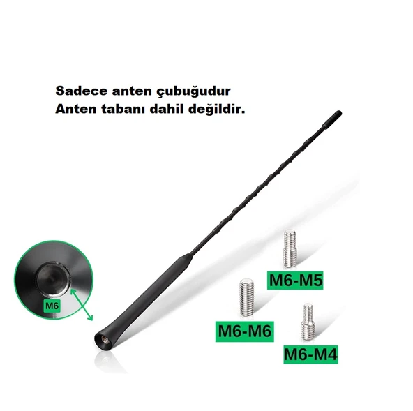 Renault Megan 2 Çubuk Tavan Anteni Oto Tepe Anten Yüksek Çekim Araç Radio Anteni 40cm ürün görseli 1