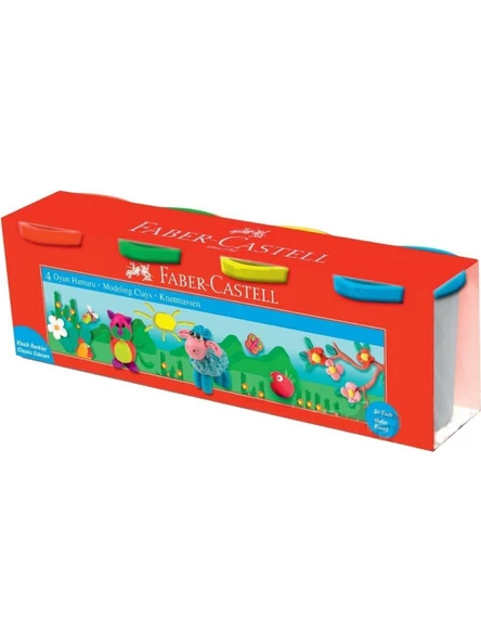 Faber Castell Oyun Hamuru 4 Renk 100 gr Klasik Renkler ürün görseli 1