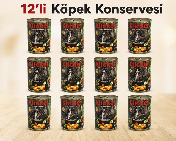 Klicker 12'Li Kuzulu Sebzeli Köpek Konservesi 400 gr ürün görseli 1