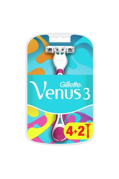Gillette Venus 3 Bıçaklı Renkli Kullan At 6 Adet ürün görseli 1
