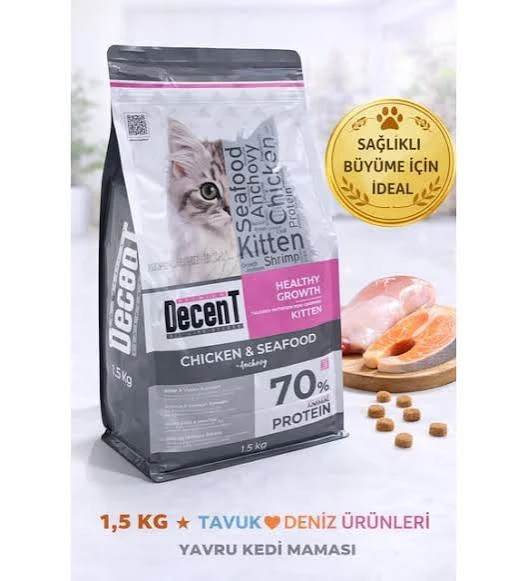 DECENT YAVRU KEDİ MAMSI TAVUKLU VE DENİZ ÜRÜNLERİ HAMSİ... ürün görseli 1