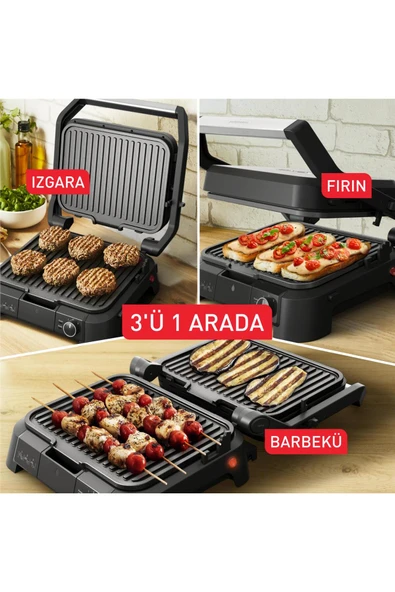 TEFAL TOST MAKİNESİ SUPERGRILL 3 IN1 BLACK ürün görseli 1