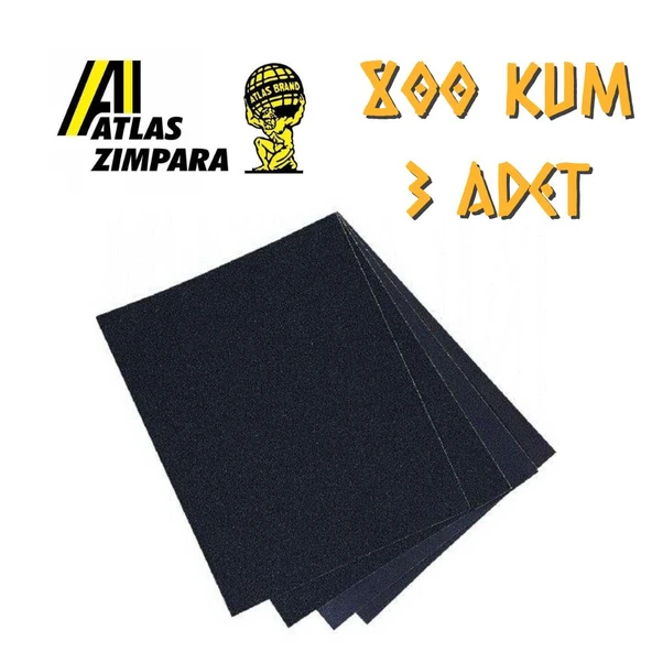 Atlas 188 Su Zımparası 800 Kum - 3 Adet ürün görseli 1
